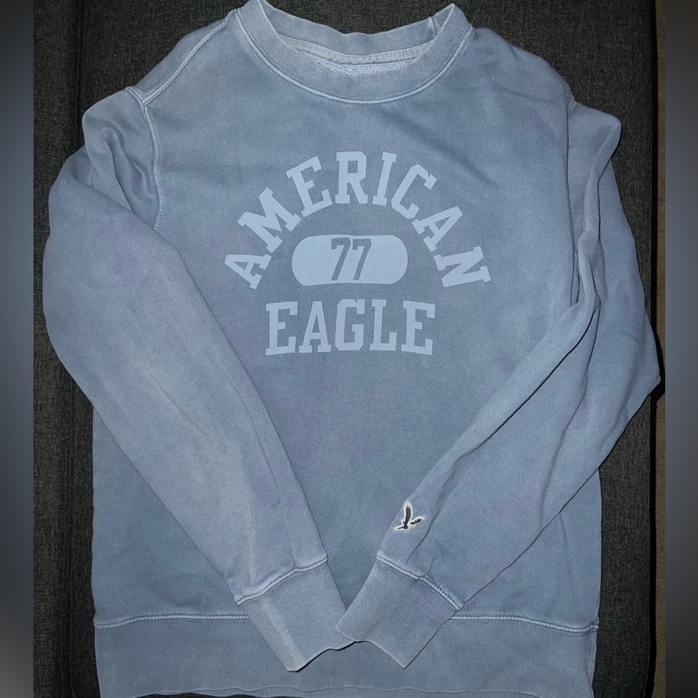 American Eagle Outfitters Light Blue Logo Sweatshirt